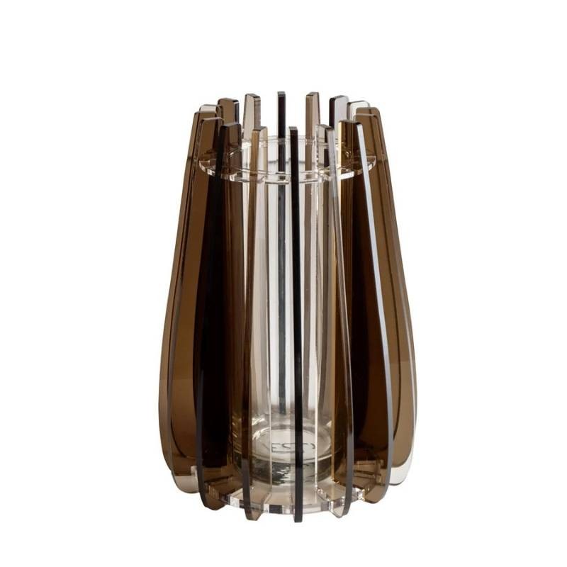 Vaso Grande Iride Marrone Vesta Home – Vaso Decorativo Trasparente in Cristallo Acrilico