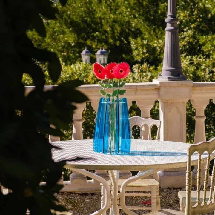 Vesta Vaso grande Iride blu alto 33 cm