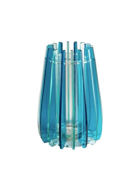 Vaso Grande Iride Blu Vesta Home – Vaso Decorativo Trasparente in Cristallo Acrilico