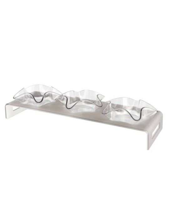 Antipastiera 3 Ciotoline Happy Times Vesta Home – Set Aperitivo Elegante Tortora Satinato/Bianco