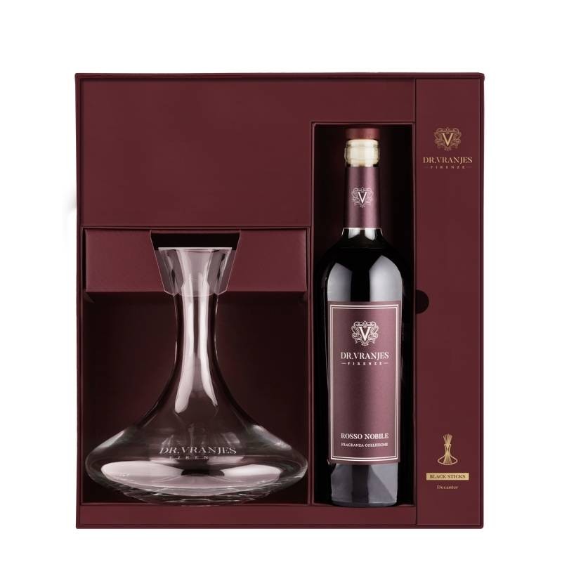 Dr Vranjes Decanter Rosso Nobile con Bottiglia Bordolese – Diffusore di Lusso in Cristallo