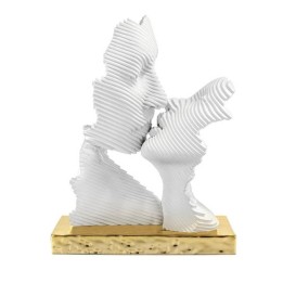 Bongelli Preziosi Scultura Bacio stilizzato bianco e oro
