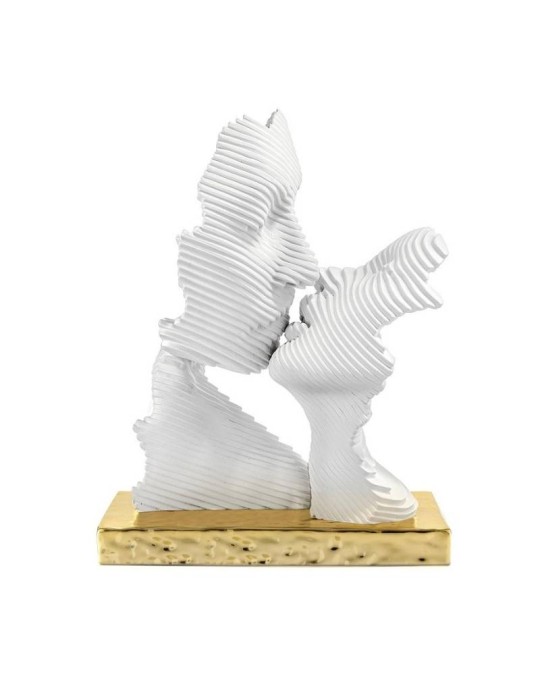Bacio Stilizzato Oro Design Moderno Bongelli Preziosi – Scultura Elegante in Marmorino