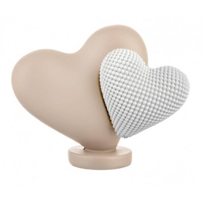 Scultura Doppio Cuore Cipria e Bianco Bongelli Preziosi...