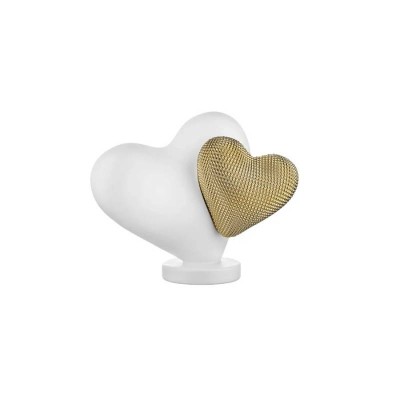 Scultura Doppio Cuore Oro e Bianco Bongelli Preziosi in...