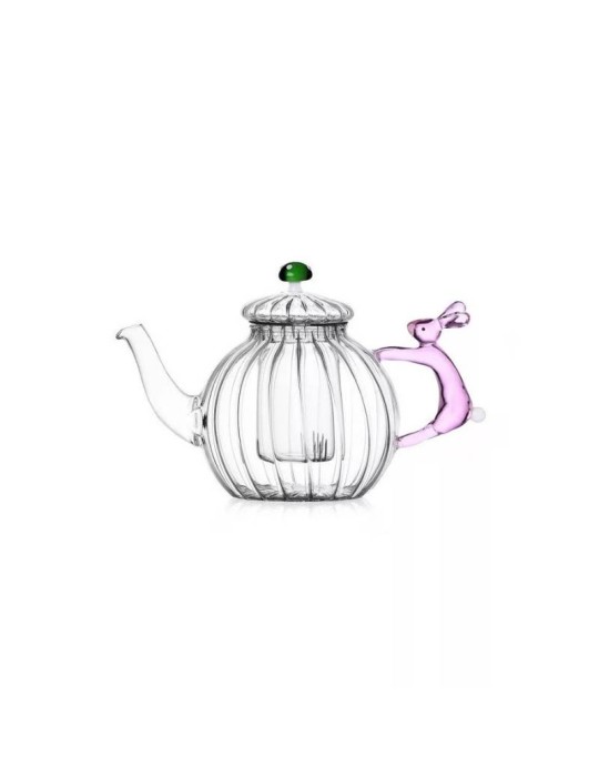Teiera Coniglio Rosa e Fungo Verde – Collezione Alice di Ichendorf