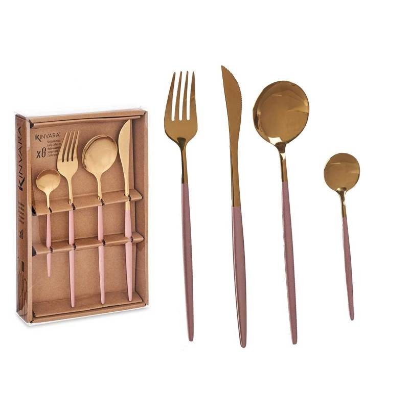 Set Posate 8 Pezzi Oro Rosa Arte Regal – Eleganza per la Tua Tavola
