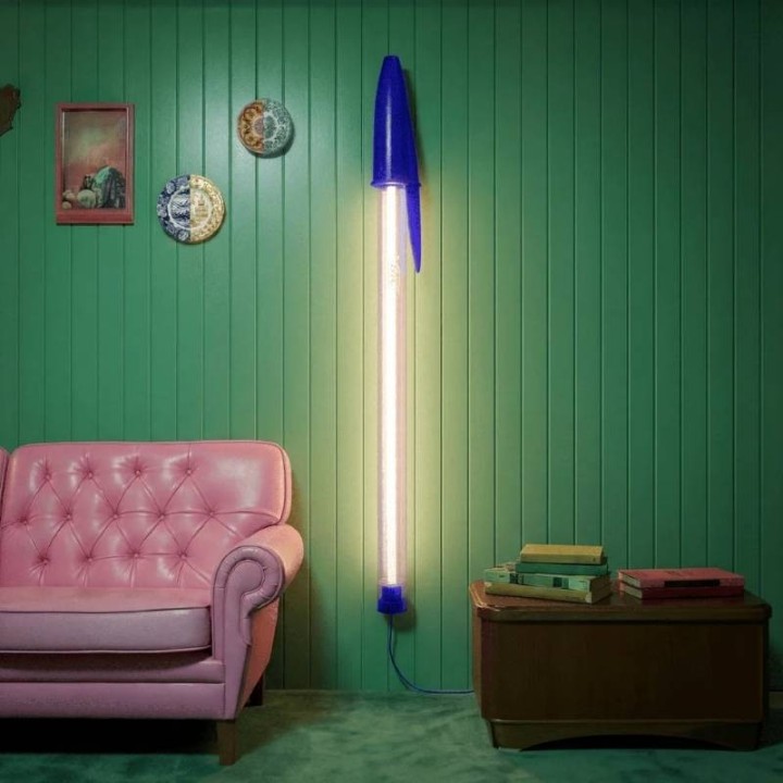 Seletti Lampada da terra BIC blu alta 173 cm