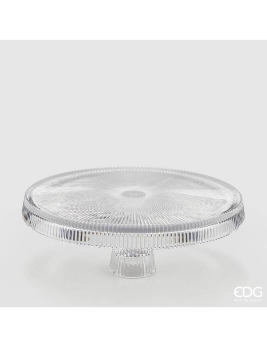 Alzata in Vetro Trasparente EDG Ø30 cm con Bordo Cappettato – Eleganza per la Tavola