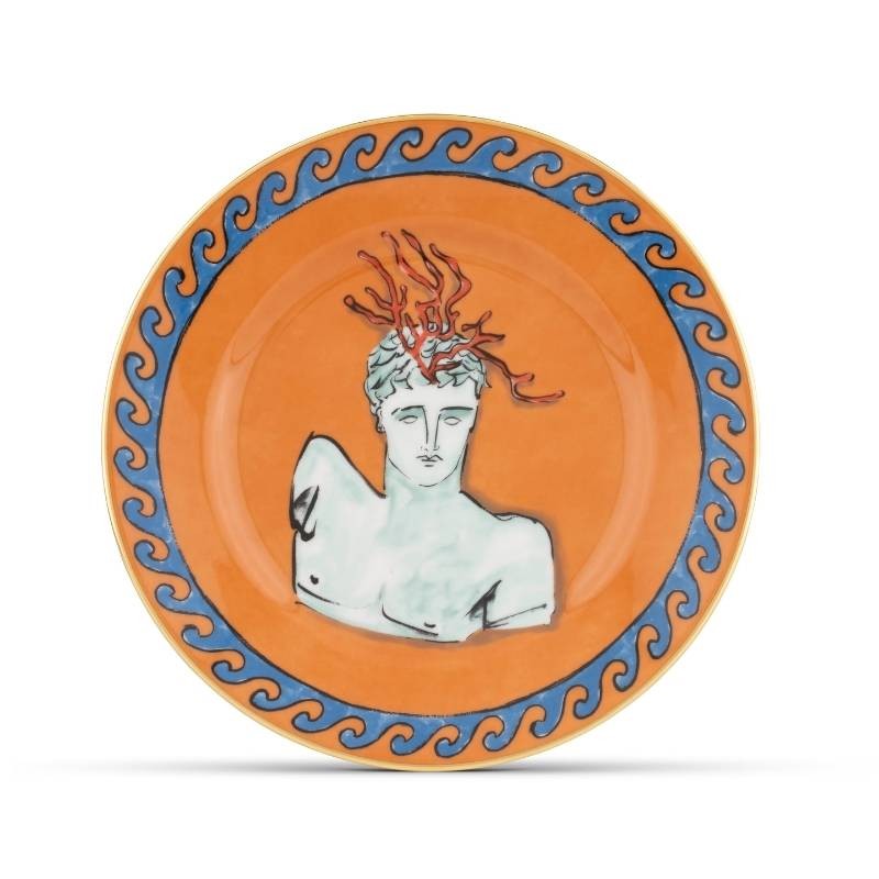 Piatto Dessert Rock Orange “Il Viaggio di Nettuno” Ginori 1735