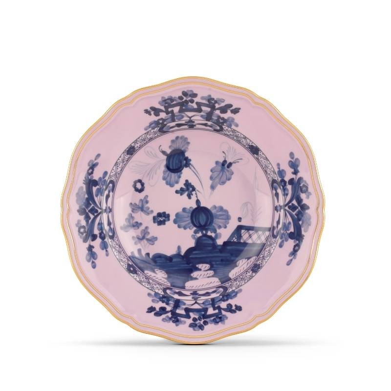 Piatto Fondo Azalea Oriente Italiano Ø24 cm in Porcellana con Oro – Ginori 1735