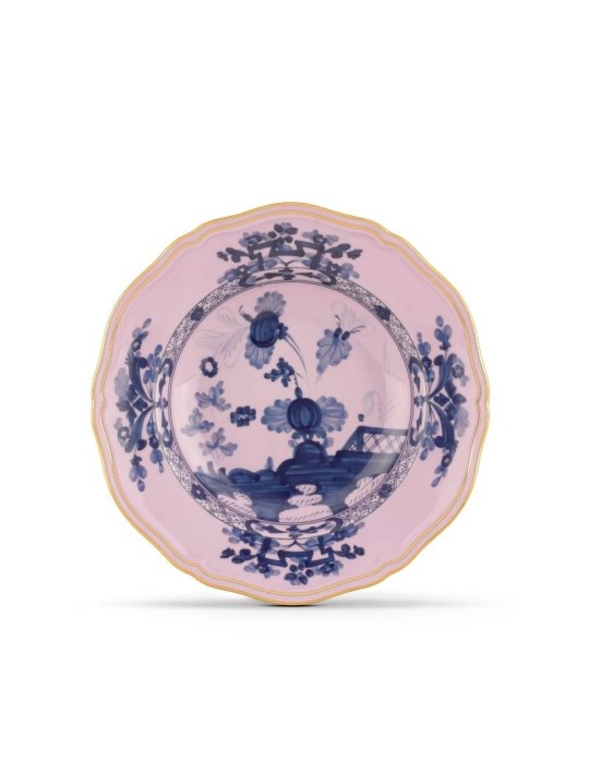 Piatto Fondo Azalea Oriente Italiano Ø24 cm in Porcellana con Oro – Ginori 1735