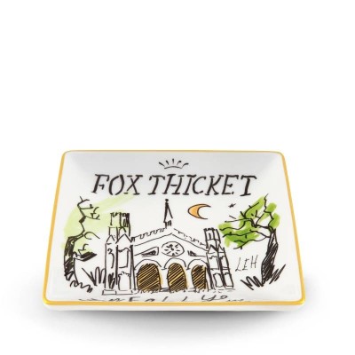 Svuotatasche Fox Thicket Folly in Porcellana con Oro –...