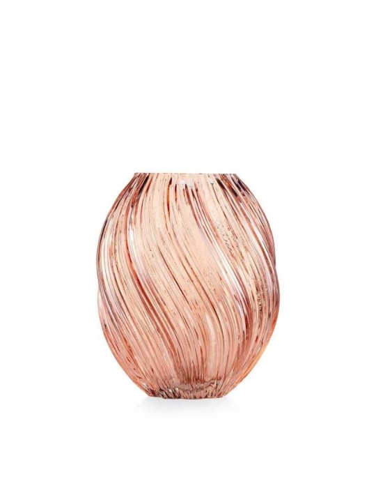 Vaso Spirale Ambra in Vetro H21 cm Collezione Aurora – Emò Italia