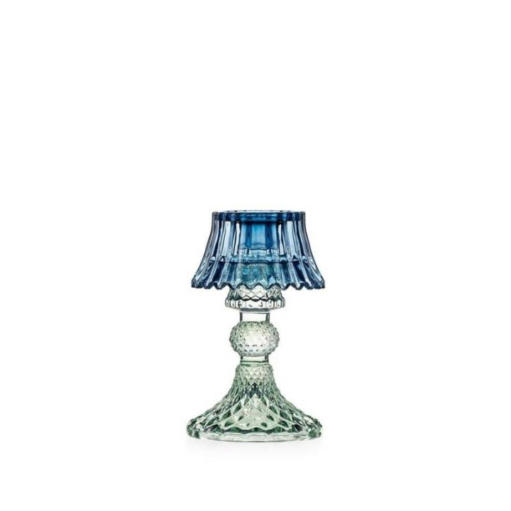 Emò Italia Candeliere Atena paralume blu alto 13 cm