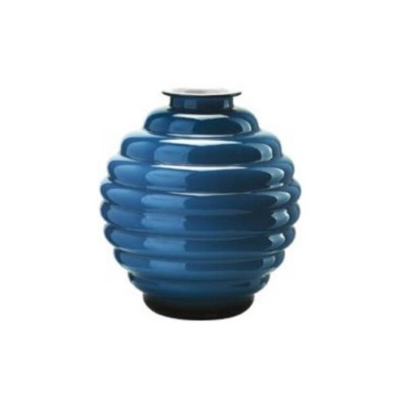 Vaso Anelli Opale Orion Blue H30 in Vetro Soffiato – Design Moderno | Onlylux