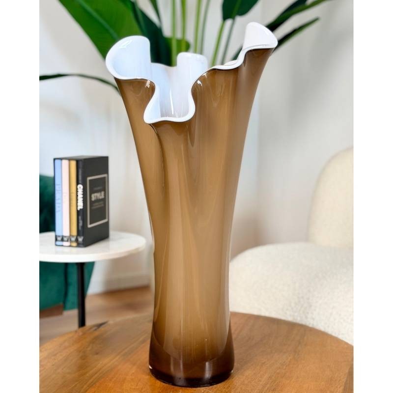 Vaso Wave H75 Opale/Fumé in Vetro Soffiato – Design Moderno da Terra | Onlylux