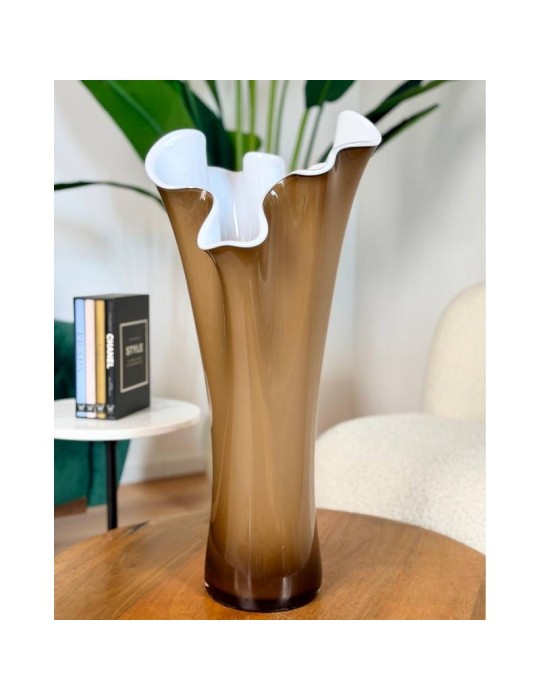 Vaso Wave H75 Opale/Fumé in Vetro Soffiato – Design Moderno da Terra | Onlylux