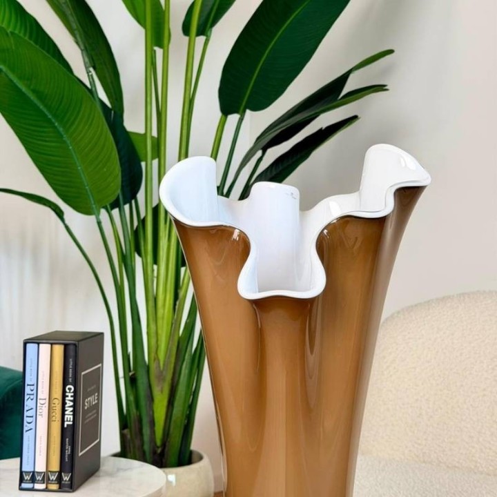 Onlylux Vaso Wave opale e fumé alto 75 cm