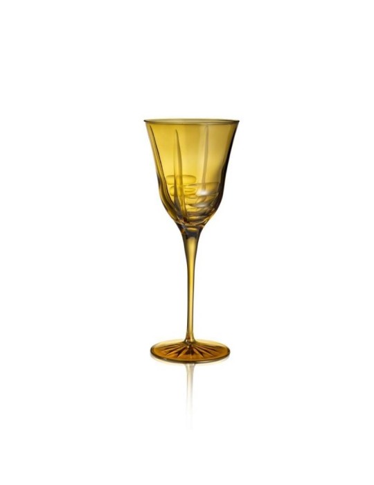 Set 2 Calici Gem Ambra 30 cl H23 cm – Vetro Artigianale Elegante | Weissestal