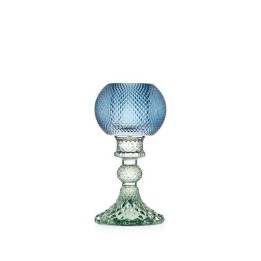 Emò Italia Candeliere Atena con paralume blu alto 16 cm