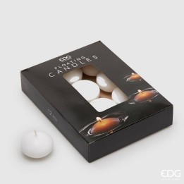 EDG Set di 12 candele galleggianti bianche Ø 4 cm