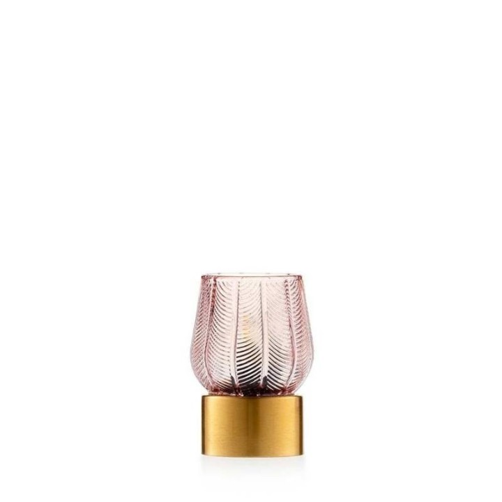 Emò Italia Lampada a foglie Aurora cipria alta 12 cm