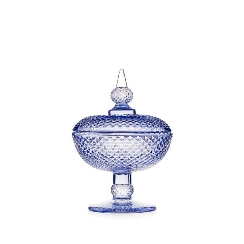 Alzata Blu Emò Italia Collezione Convivium 18 cm – Vetro Design Raffinato