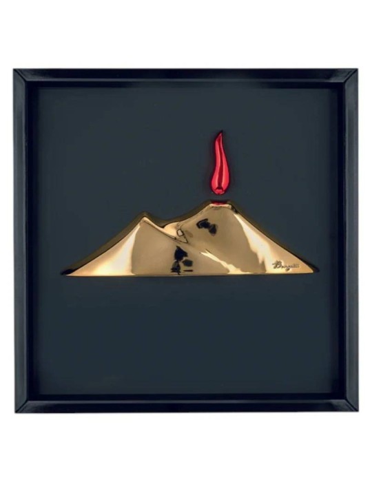 Quadro I Vulcanici Bongelli Preziosi con Vesuvio e Corno Portafortuna