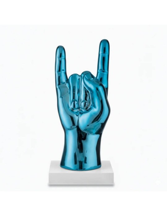 Scultura Corna Azzurre 12 cm Bongelli Preziosi Design Moderno