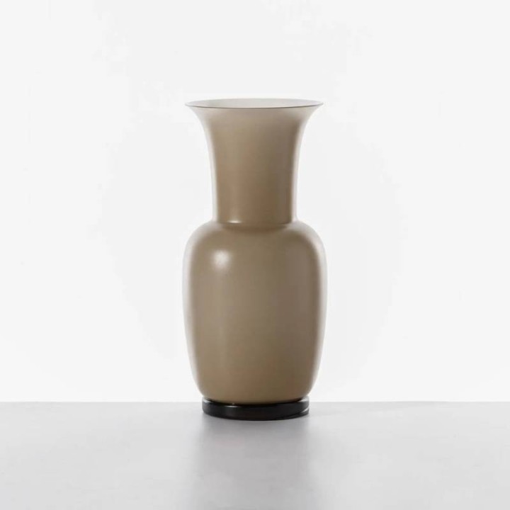Venini Vaso Opalino sabbiato moka alto 36 cm