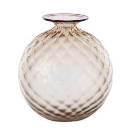 Venini Vaso Monofiori Balloton sabbiato moka alto 24,5 cm
