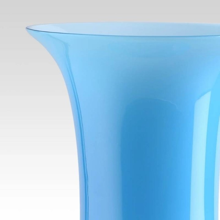 Venini Vaso Opalino acquamare alto 42 cm