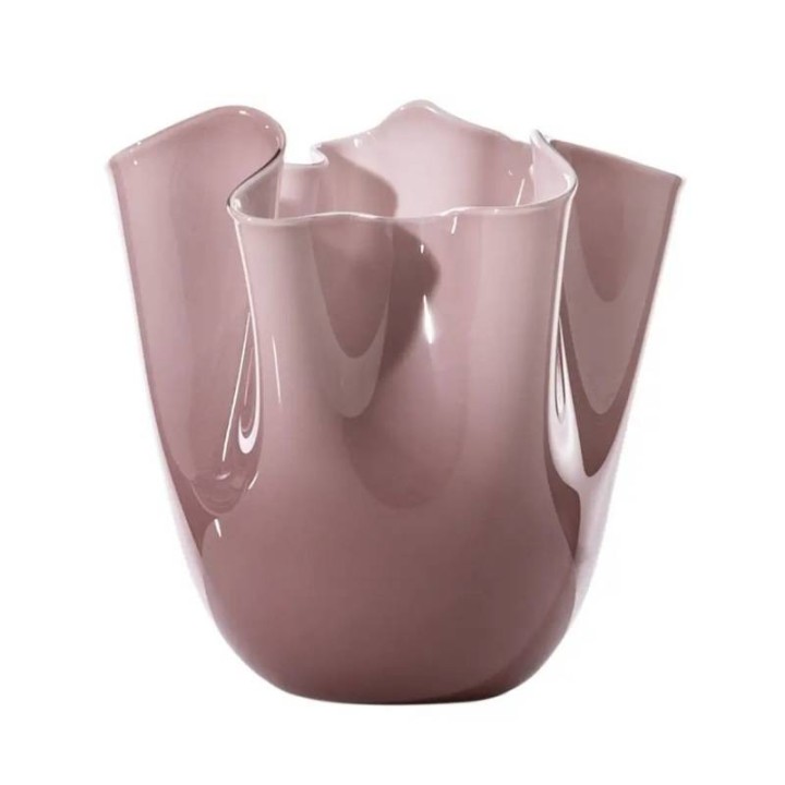 Venini Vaso Fazzoletto opalino ametista alto 24 cm