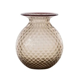 Venini Vaso Balloton Fiori sabbiato moka alto 21,3 cm