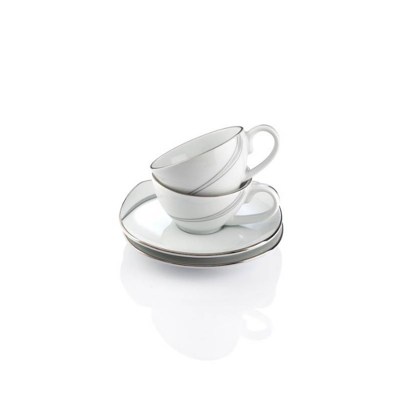 Servizio Caffè 13 Pezzi Square-O Nebula Platin Weissestal – Eleganza in Porcellana