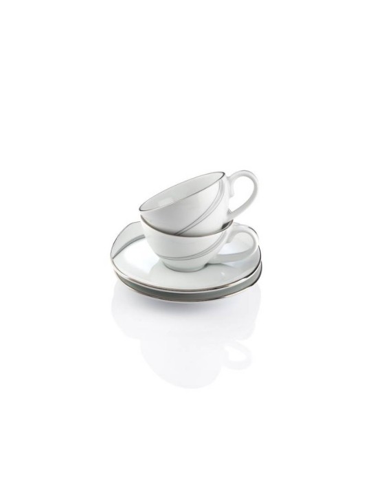 Servizio Caffè 13 Pezzi Square-O Nebula Platin Weissestal – Eleganza in Porcellana