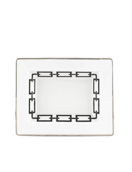 Svuotatasche Rettangolare Nero Catene in Porcellana – Ginori 1735