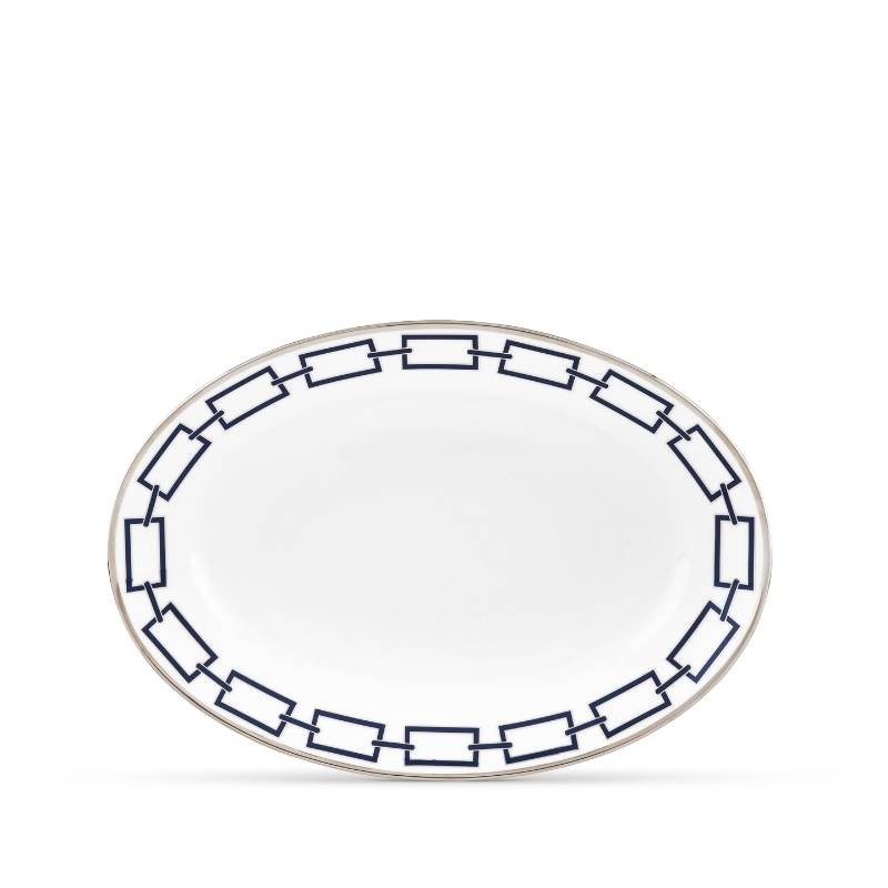 Piatto da Portata Ovale Zaffiro Catene in Porcellana – Ginori 1735