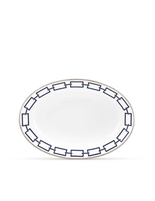 Piatto da Portata Ovale Zaffiro Catene in Porcellana – Ginori 1735