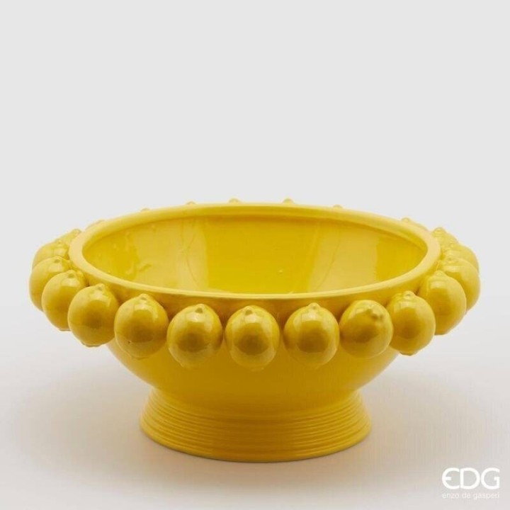 EDG Vaso Chakra coppa Limoni giallo in ceramica Ø 45 cm