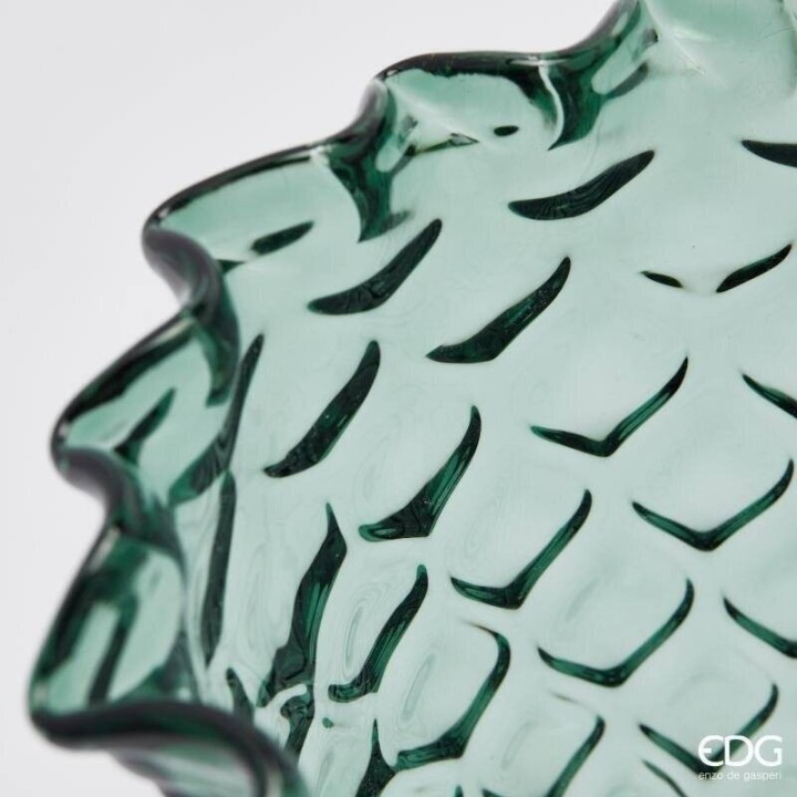 EDG Enzo De Gasperi Vaso Alveare in vetro verde alto 26 cm