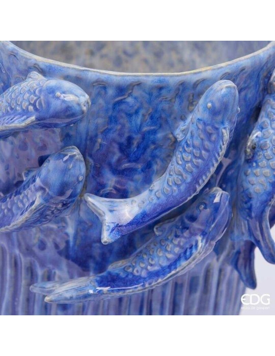 Vaso Chakra Carpa Koi EDG Blu – Vaso Artistico...