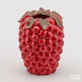 EDG Vaso Chakra Lampone in ceramica rossa smaltata