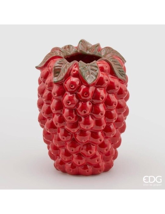 Vaso Chakra Lampone EDG in Ceramica Smaltata Rossa Artigianale