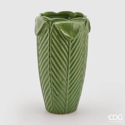 Vaso Freaky Foglie EDG in Ceramica Verde Design Foglie...