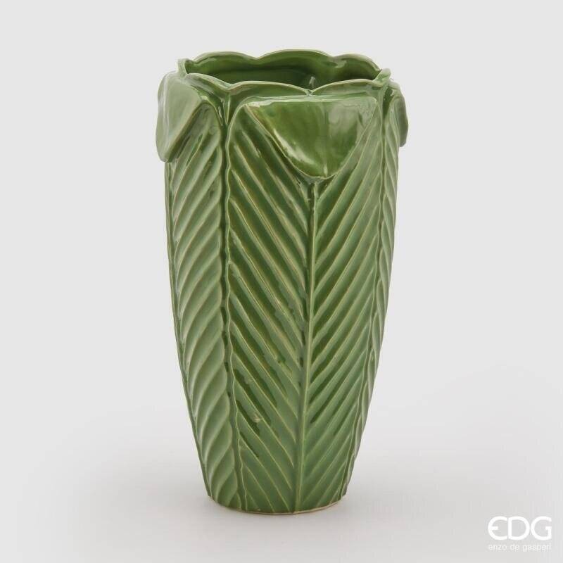 Vaso Freaky Foglie EDG in Ceramica Verde Design Foglie H32 cm