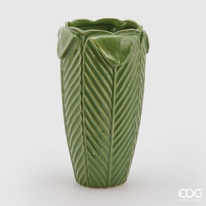 EDG Enzo De Gasperi Vaso Freaky Foglie verde alto 32 cm