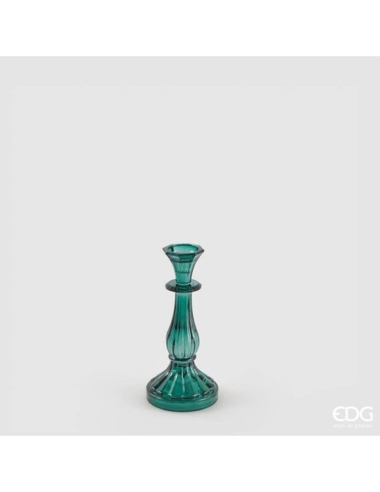 Candeliere in Cristallo EDG Verde H22 cm Design Elegante