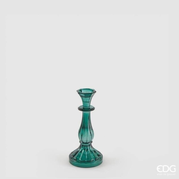 EDG Candeliere in crystal glass verde alto 22 cm